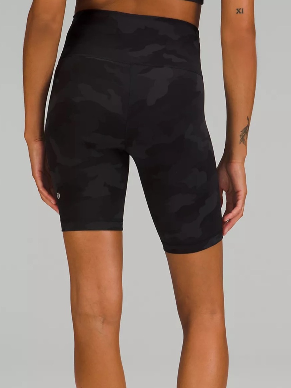 High-Rise Black Camo Bike Shorts - Picture 2 of 4